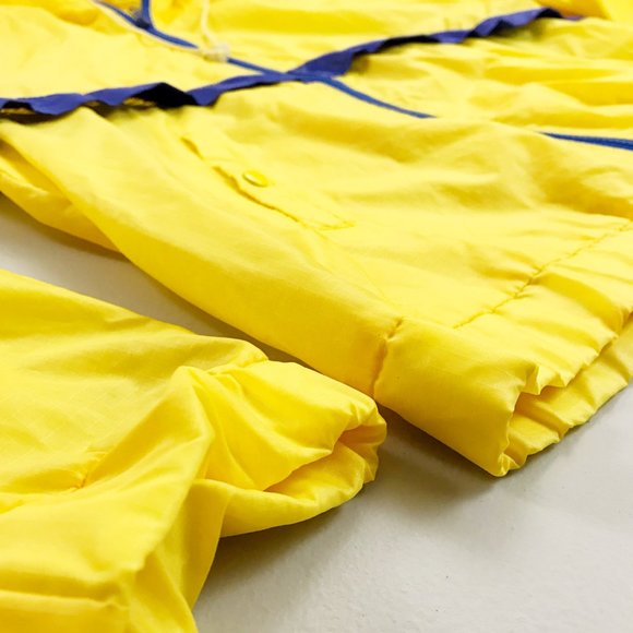 FIELD & STREAM Sailing Nautical Windbreaker Large VTG 80s 90s Hood Yellow Blue - Picture 3 of 11